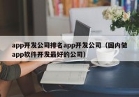 app开发公司排名app开发公司（国内做app软件开发最好的公司）