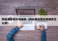 网站建设报价明细表（网站建设报价明细表怎么做）