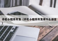 手机小程序开发（手机小程序开发用什么语言）