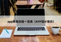 app开发价格一览表（APP设计报价）