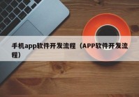 手机app软件开发流程（APP软件开发流程）