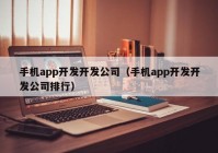 手机app开发开发公司（手机app开发开发公司排行）