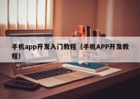 手机app开发入门教程（手机APP开发教程）