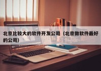 北京比较大的软件开发公司（北京做软件最好的公司）