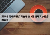 深圳小程序开发公司有哪些（深圳开发小程序的公司）